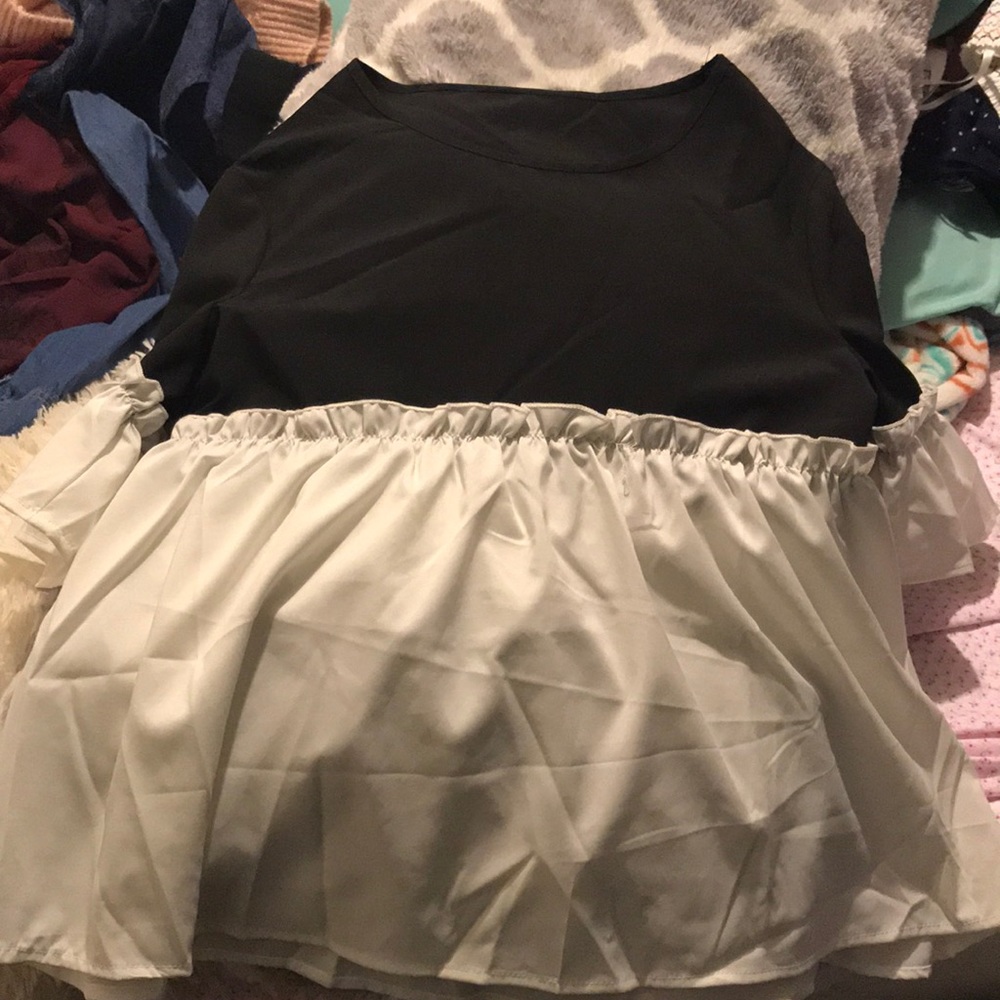 office black and white blouse